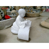 惠安75cm书法小沙弥石像公园雕塑惠安石雕人物雕像招财童子城市雕