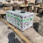 惠安石雕太阳能门柱灯天然花岗岩别墅灯笼新中式 围墙庭院感应石灯