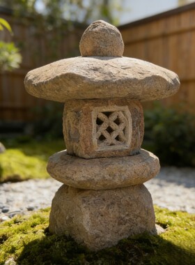 石雕石灯笼日式仿古新中式庭院青石头灯太阳能电石灯园林景观装饰