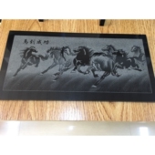 惠安惠安石影雕风景图居家装 饰办公室摆设寺庙线雕马到成功聚会纪