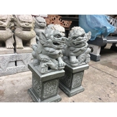 惠安50cm南狮石雕狮子公母一对门口家用镇宅酒店别墅寺庙摆件惠安