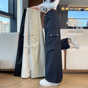 胖mm2 高腰休闲裤 300斤工装 女春秋高腰显瘦美式 子 裤 飞小源大码