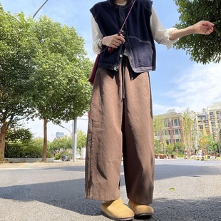 宽松直筒裤 飞小源大码 女春秋新款 300斤ins高腰显瘦阔腿裤 子 胖mm2