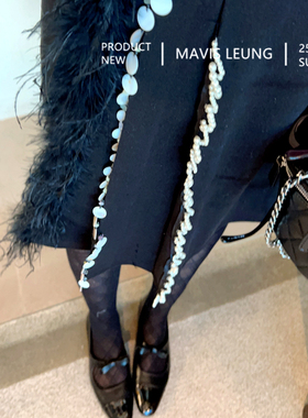 MAVIS LEUNG 心头爱 万能公式怎么搭都美珍珠毛毛百褶边毛呢半裙