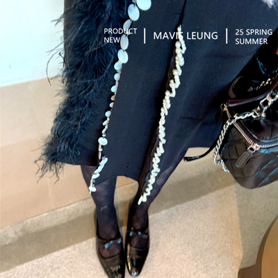 MAVIS LEUNG 心头爱 万能公式怎么搭都美珍珠毛毛百褶边毛呢半裙