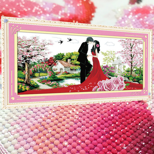 结婚2026新款5手工diy水晶钻石画满钻点钻十字绣高级感客厅砖石秀