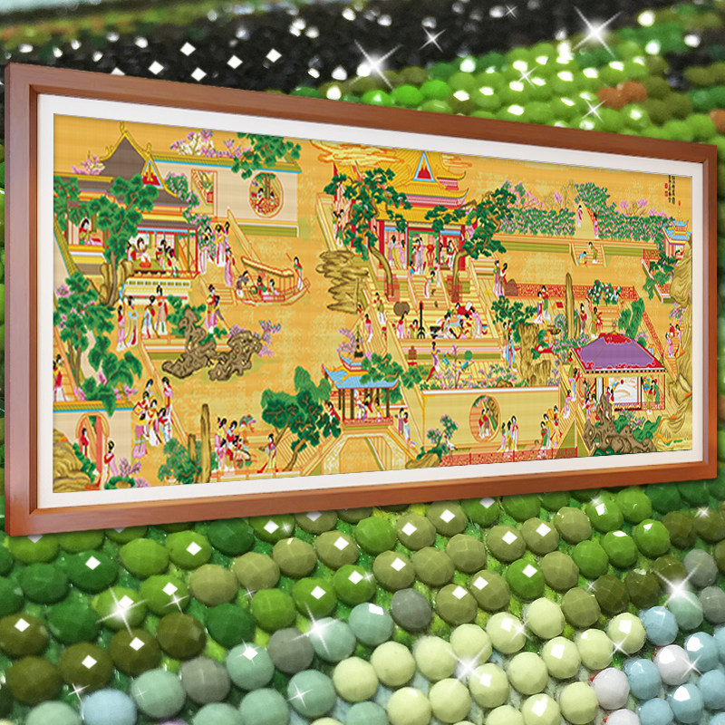 汉宫春晓图2024新款水晶钻石画满钻点钻十字绣客厅古风人物砖石秀