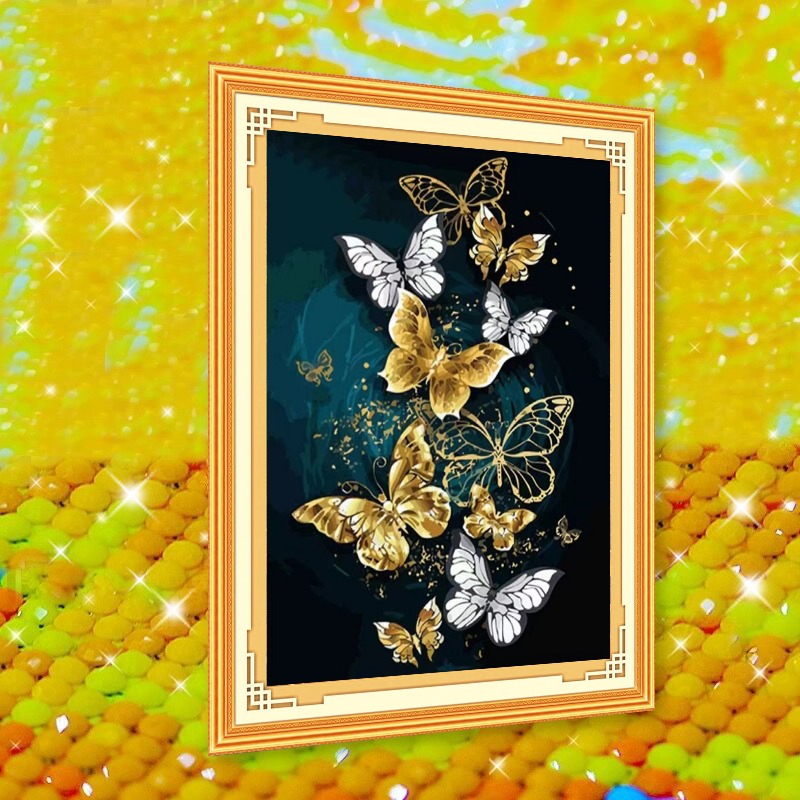 蝴蝶2024新款5D水晶钻石画满钻贴