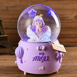 六一儿童节礼物水晶球音乐盒八音盒摆件飘雪生日礼物女孩女生女童