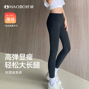 瑜伽裤 高腰抗寒保暖女修身 HBT2411 鲨鱼裤 好波冬女打底保暖裤