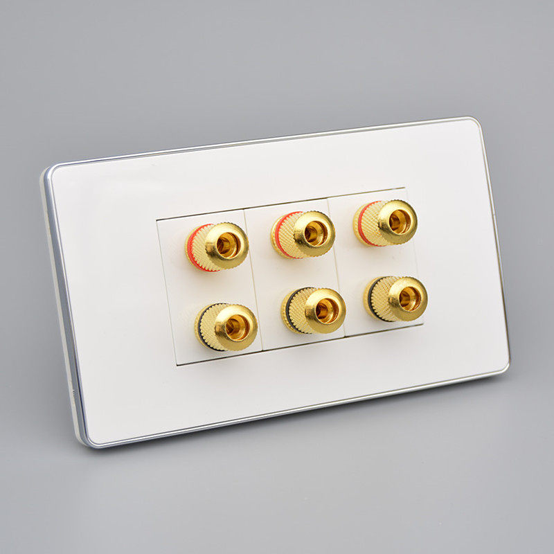 120型6头音响面板接线柱环绕音响喇叭接口功放三位音频转接音箱插