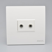 双孔耳机音频插座86型2个3.5mm免焊接耳机模块双音频口立体声面板