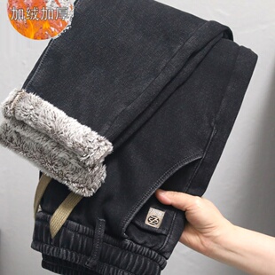 加绒加厚!冬季宽松潮流秋冬御寒保暖百搭重磅带绒加棉男士牛仔裤