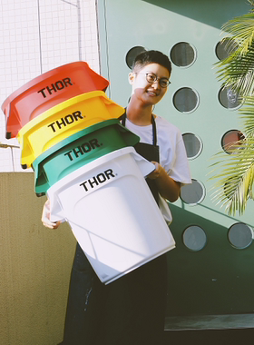 国内现货 THOR日本人气收纳箱防潮桶咖啡豆植物花盆杂物垃圾桶