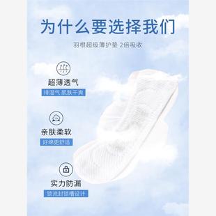 进口日本羽根护垫超薄型干爽网面瞬吸绵柔加长抑菌15.5cm44片正品