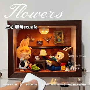 泡泡玛特拉布布THE MONSTERS凌晨一点系列labubu收纳盲盒展示盒