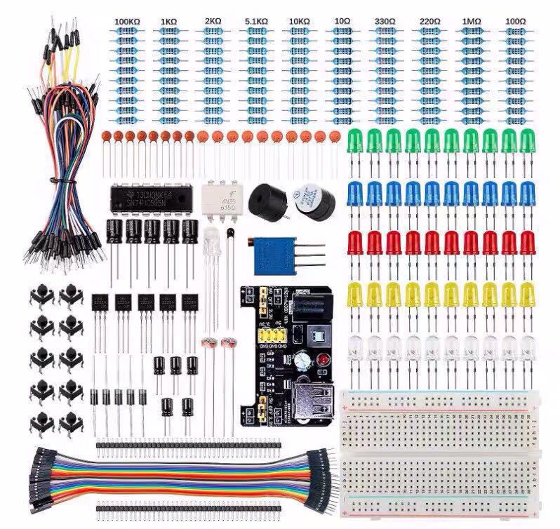 830孔面包板电阻电位器跳线LED电子套件适用于UNO R3 兼容arduino