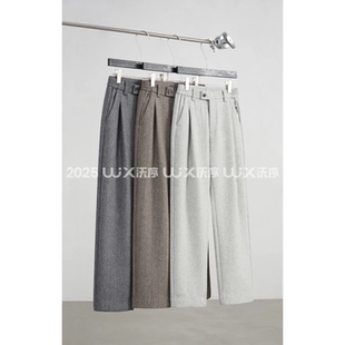 老钱风休闲裤冬季新款简约百搭直筒裤高级感男士潮流时尚商务西裤