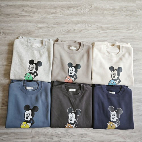 FS联名 出口日单纯原尾货 25新经典前后卡通图案软糯加绒圆领卫衣