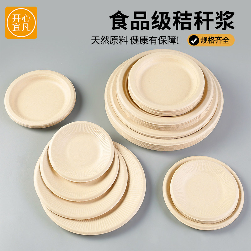 一次性餐盘餐具食品级加厚纸浆盘环保可降解画画烧烤家用颜料盘