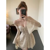 实拍实价 lace邂逅日定染枝叶型蕾丝&鱼骨自带胸垫 连衣裙