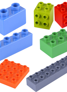 兼容le高大颗粒积木玩具1X2X4X8厚高砖2/6孔基础块拼插零散装配件