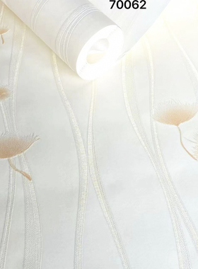 刷胶蒲公英绿色壁纸小清新墙纸田园风格卧室客厅房间无纺布温馨