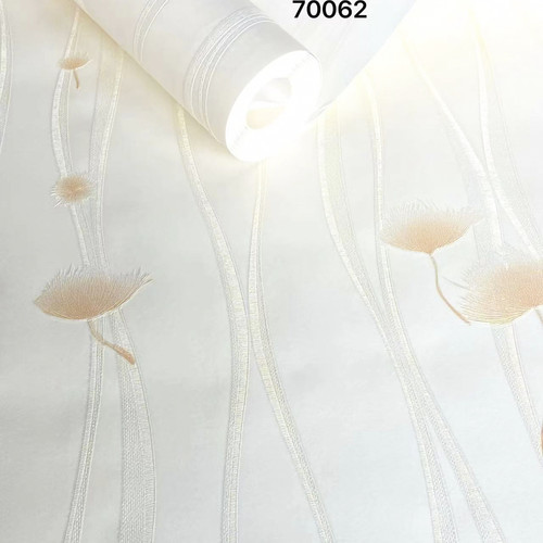 刷胶蒲公英绿色壁纸小清新墙纸田园风格卧室客厅房间无纺布温馨