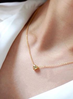 爱心桃心光身几何型欧美款金色独立包装18k金立体女式蛇骨链项链