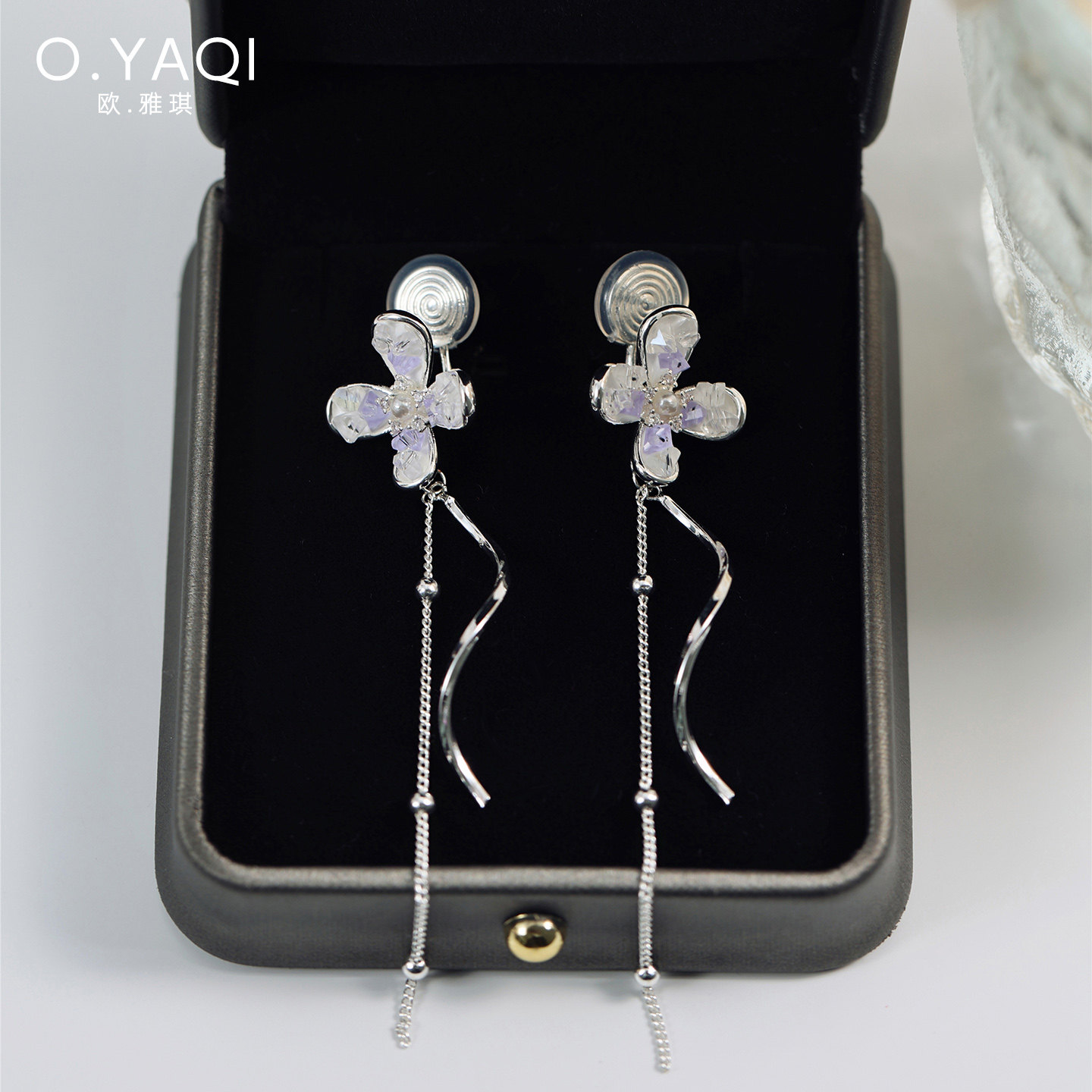 无耳洞时尚花朵螺旋流苏一体式蚊香盘耳夹闪锆气质甜美耳钉女耳饰,饰品/流行首饰/时尚饰品新,耳夹,淘宝优惠券,粉丝福利购,淘宝优惠卷