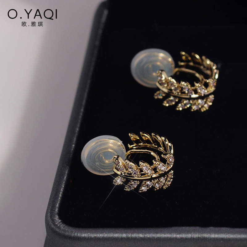 时尚个性微镶闪锆树枝蚊香盘耳夹