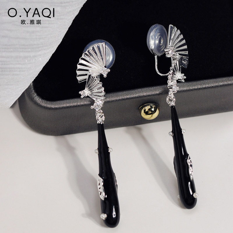 新中式国风扇子无耳洞蚊香盘耳夹复古耳钉女时尚气质可搭旗袍,饰品/流行首饰/时尚饰品新,耳夹,淘宝优惠券,粉丝福利购,淘宝优惠卷