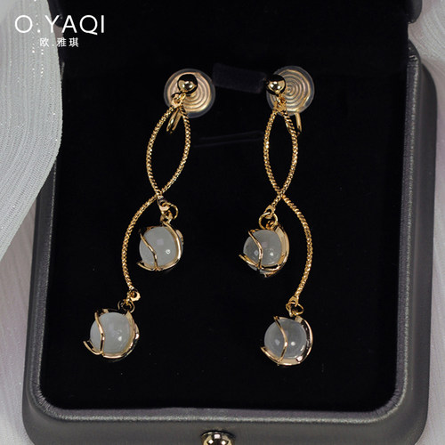 猫眼螺旋流苏耳钉蚊香盘耳夹