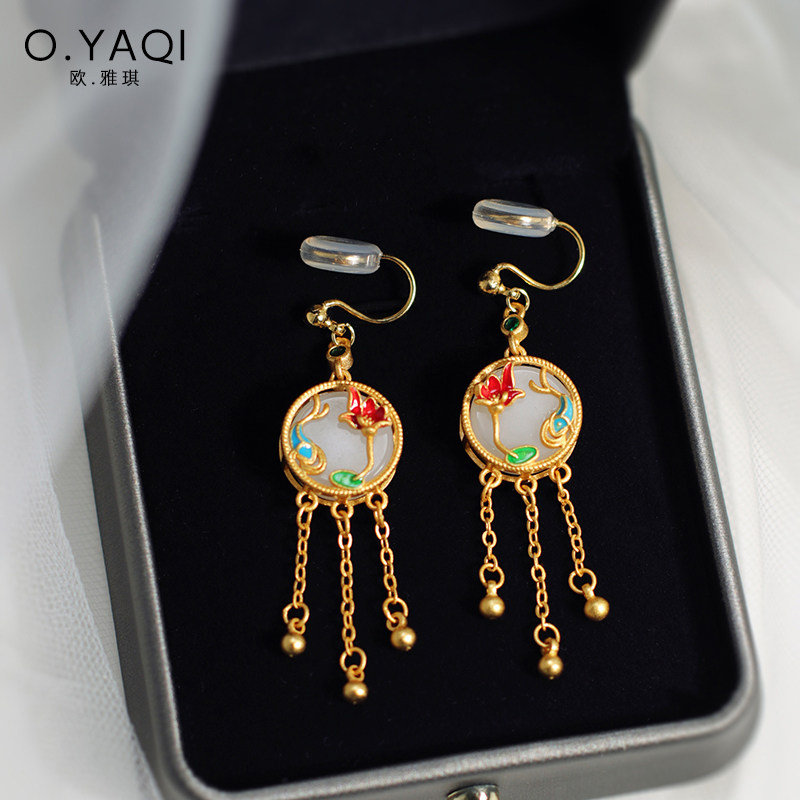 无耳洞国风鱼戏莲叶间流苏蚊香盘耳夹新中式古法耳钩耳环女耳饰,饰品/流行首饰/时尚饰品新,耳夹,淘宝优惠券,粉丝福利购,淘宝优惠卷