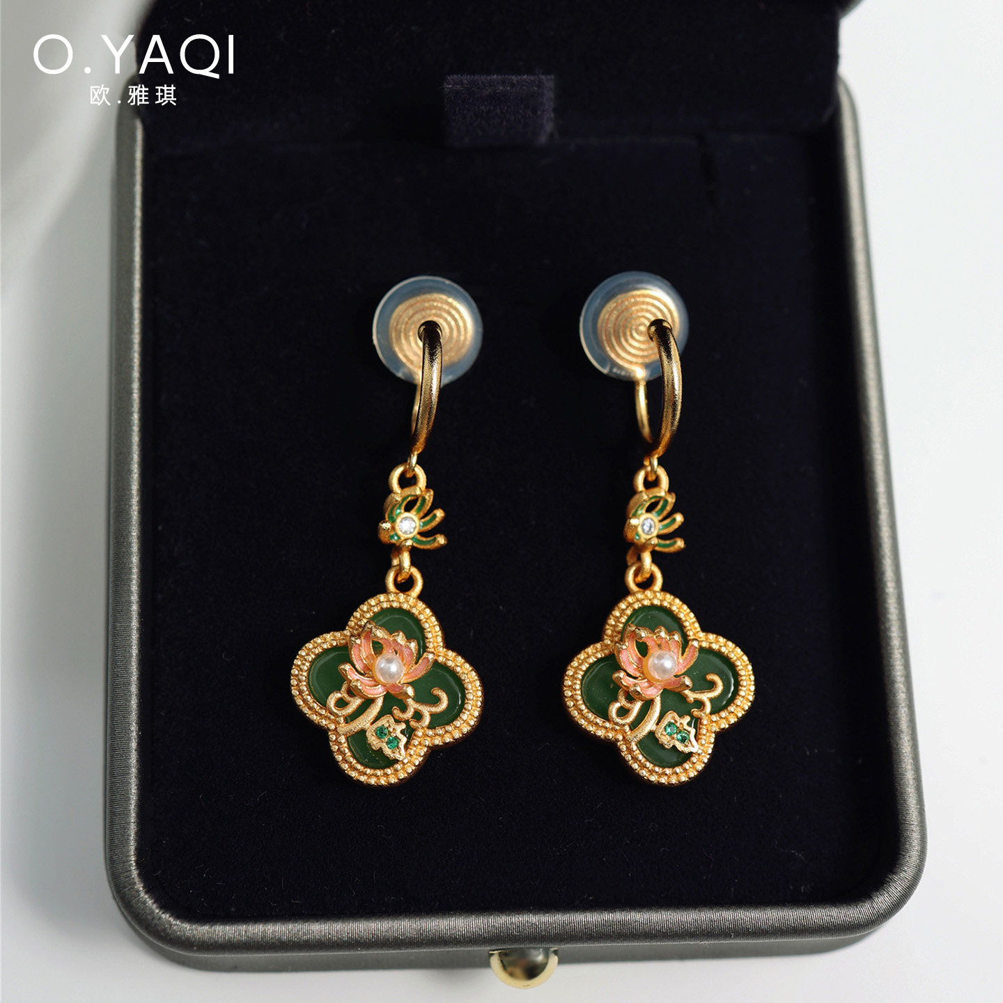 无耳洞新中式古风四叶草隐形蚊香盘耳夹复古气质耳钩女耳饰优雅,饰品/流行首饰/时尚饰品新,耳夹,淘宝优惠券,粉丝福利购,淘宝优惠卷