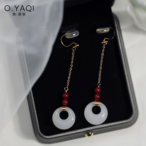 复古中式国风公主扣蚊香盘耳夹