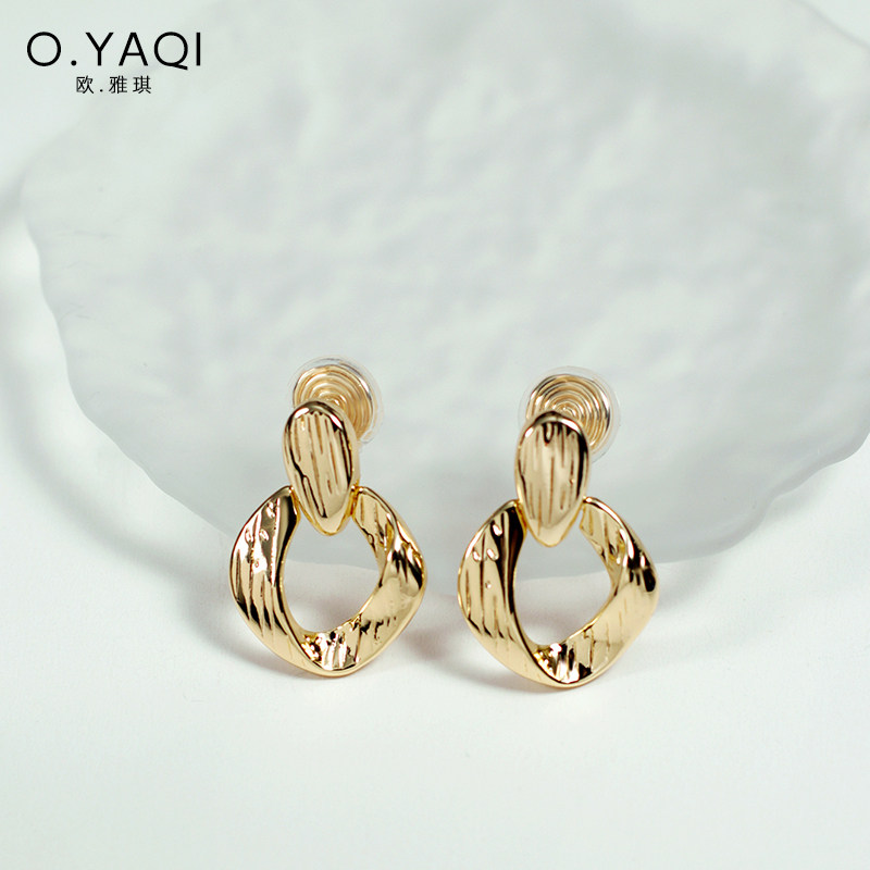 无耳洞水滴几何相扣一体式蚊香盘耳夹清冷风耳钉女耳饰简约气质,饰品/流行首饰/时尚饰品新,耳夹,淘宝优惠券,粉丝福利购,淘宝优惠卷