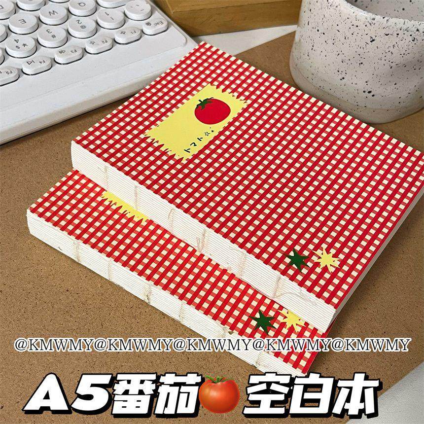 番茄格子a5笔记本ins高颜值可爱卡通加厚空白内页学生手账日记本