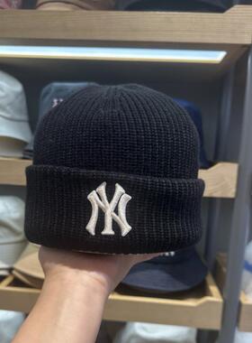 韩国MLB帽子冬季保暖时尚百搭NY洋基队弹力毛线帽冷帽女针织帽25