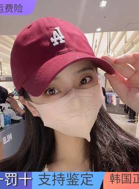 韩国MLB帽子LA字母休闲经典NY洋基队软顶鸭舌帽男女棒球防晒CP77