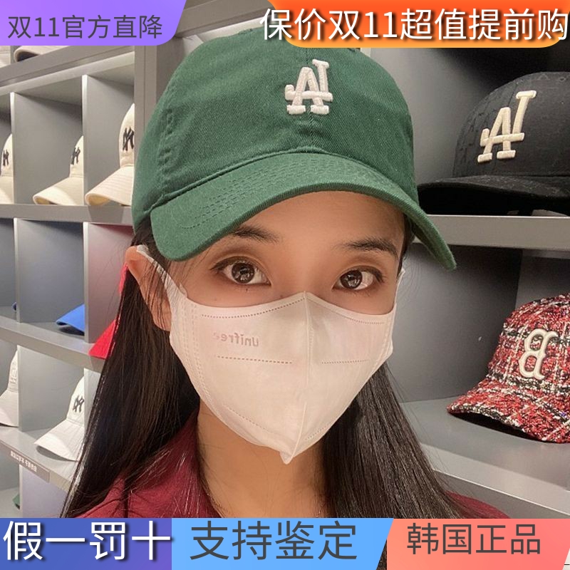 韩国MLB棒球帽软顶运动帽子小标可调节LA情侣NY鸭舌帽字母帽CP77