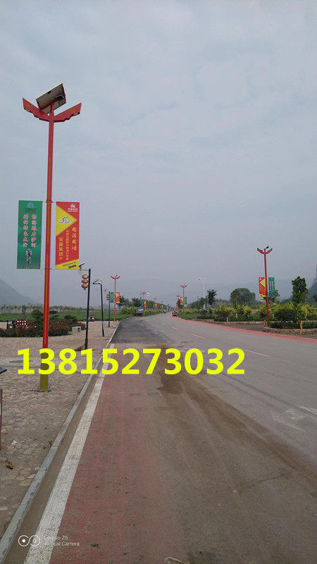 红色主题党建国旗党旗太阳能路灯户外防水革命老区亮化照明庭院灯