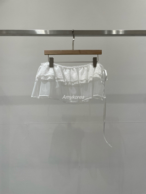 RE STYLE Amy韩代 26早春 东大门 洋气蕾丝网纱裙帘  纯色叠搭