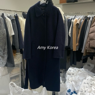 WOOD SAGE Amy韩代 25fw 东大门 安哥拉羊毛混纺长款系腰大衣外套