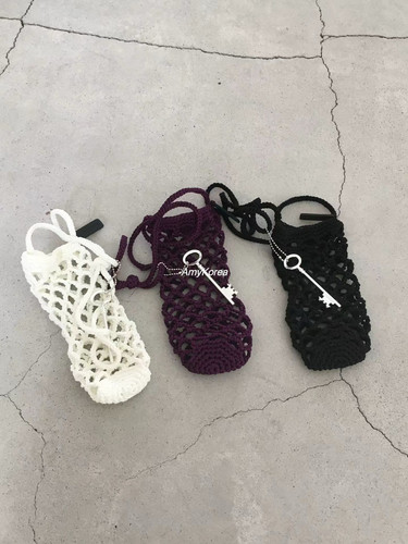 tempting Amy韩代 26春夏 东大门 洋气小众 镂空针织小包挂件