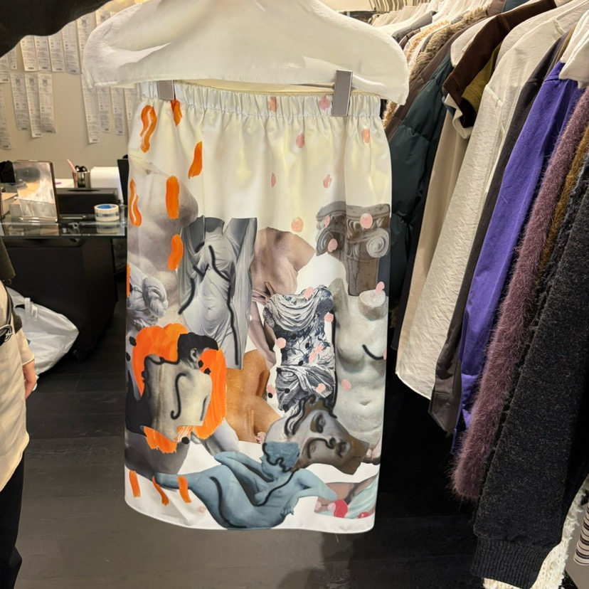 morethanyesday Amy韩代 26fw 东大门 油画印花 半身裙中裙 洋气