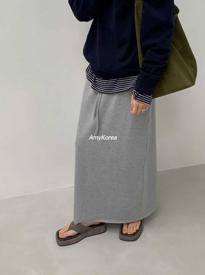 SELF SERVICE Amy韩代 26早春 东大门 休闲抽绳 后开衩半身长裙