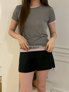 现MORE THAN YESTERDAY韩国东大门代购24夏季新款净版纯色短袖T恤