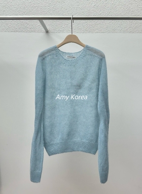 ROMANTICIZE Amy韩代 25fw 东大门 纯色薄款 套头长袖针织衫 简约