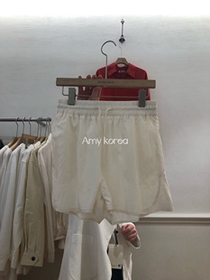 现 韩国东大门代购24春季新款overtake纯色宽松休闲 运动短裤系绳